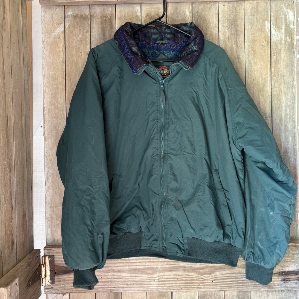 Vintage Columbia Jacket Men's Size Medium Hunter Green Fleece Lined Greatland